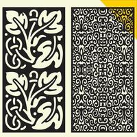 Conjunto de patrón de panel de pared decorativo de corte láser grande diseño jali, corte de máquina de acrílico y cnc. ornamento abstracto, patrón geométrico, clásico, oriental, vector