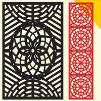 Big laser cut decorative wall panel pattern set Jali design,acrylic and CNC machine cutting.Abstract ornament, geometric, classic, oriental pattern, vector