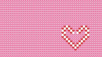 Knitting Heart Background Pattern border on Pink Background, Knitting  Ethnic Pattern Border Merry Christmas and happy winter days vector poste