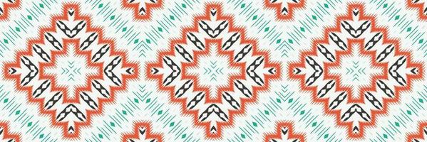 étnico ikat rayas batik textil patrón sin costuras diseño vectorial digital para imprimir saree kurti borneo borde de tela símbolos de pincel muestras ropa de fiesta vector