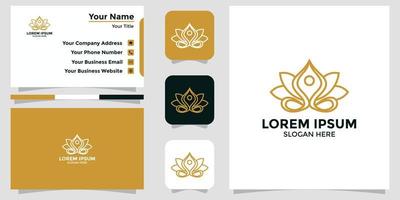 yoga design logo and branding card vector