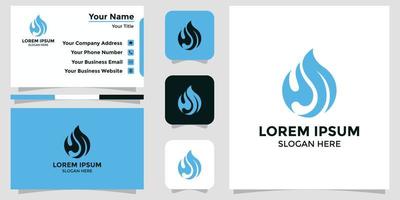 fire logo design and branding card vector