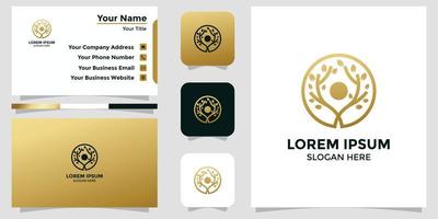 tree logo and branding card vector