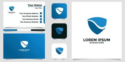 shield logo and branding card vector