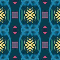 Ikat flower tribal chevron Seamless Pattern. Ethnic Geometric Ikkat Batik Digital vector textile Design for Prints Fabric saree Mughal brush symbol Swaths texture Kurti Kurtis Kurtas