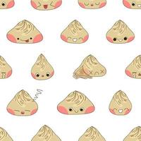 xiao long bao de patrones sin fisuras con personajes ilustración vectorial vector