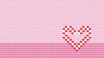 Knitting Heart Background Pattern border on Pink Background, Knitting  Ethnic Pattern Border Merry Christmas and happy winter days vector poste