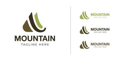 Modern M letter mountain logo vector