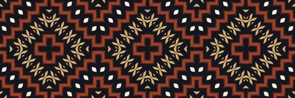 étnico ikat triángulo batik textil de patrones sin fisuras diseño vectorial digital para imprimir sari kurti borneo borde de tela símbolos de pincel muestras de algodón vector