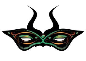 Demon carnival mask with horns isolated on white background. vector