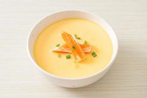 Steamed egg with crab stick photo