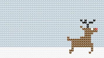 Knitting Deer Seamless Pattern border on Blue Background, Knitting  Ethnic Pattern Border Merry Christmas and happy winter days vector poste