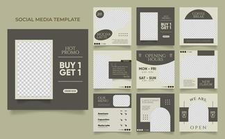 social media template banner blog coffee sale promotion vector