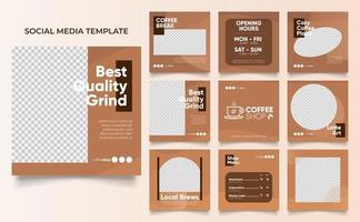 social media template banner blog coffee sale promotion vector