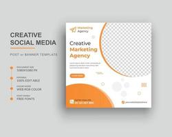 Digital marketing agency social media post and Square web banner template vector