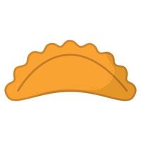 empanadas o ilustración vectorial de pastel frito. Típica comida rápida latinoamericana y española. empanada en primer plano de estilo de dibujos animados para el diseño de comida rápida de café vector