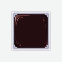 Soy sauce in bowl. Colored illustration of asian soy sauce top view. vector