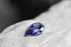 Natural Sapphire gemstone, Jewel or gems on black shine color, Collection of many different natural gemstones amethyst, photo