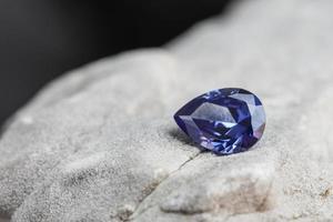 Natural Sapphire gemstone, Jewel or gems on black shine color, Collection of many different natural gemstones amethyst,