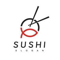 Sushi Logo Design Template, Japanese Food Icon vector