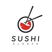 Sushi Logo Design Template, Japanese Food Icon vector