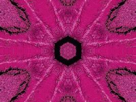 Magenta brick wall kaleidoscope pattern abstract unique symmetric and aesthetic background photo