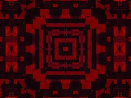 Dark red metallic kaleidoscope background. Abstract and symmetric pattern with horor vibes photo