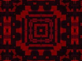 Dark red metallic kaleidoscope background. Abstract and symmetric pattern with horor vibes photo