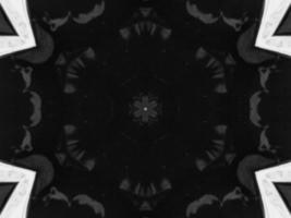 Black silver metalic kaleidoscope background. Abstract and symmetric pattern with dark vibes. photo