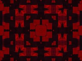 Dark red metallic kaleidoscope background. Abstract and symmetric pattern with horor vibes photo
