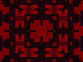 Dark red metallic kaleidoscope background. Abstract and symmetric pattern with horor vibes photo