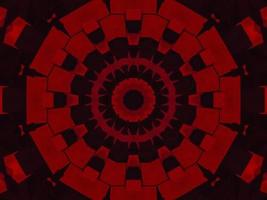 Dark red metallic kaleidoscope background. Abstract and symmetric pattern with horor vibes photo