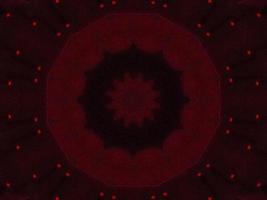 Dark red metallic kaleidoscope background. Abstract and symmetric pattern with horor vibes photo
