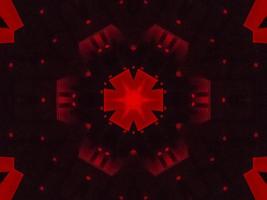 Dark red metallic kaleidoscope background. Abstract and symmetric pattern with horor vibes photo
