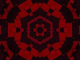 Dark red metallic kaleidoscope background. Abstract and symmetric pattern with horor vibes photo