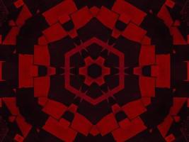 Dark red metallic kaleidoscope background. Abstract and symmetric pattern with horor vibes photo