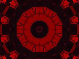 Dark red metallic kaleidoscope background. Abstract and symmetric pattern with horor vibes photo