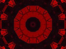 Dark red metallic kaleidoscope background. Abstract and symmetric pattern with horor vibes photo