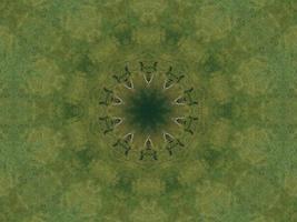 Green meadow aesthetic kaleidoscope floral pattern abstract unique texture background photo