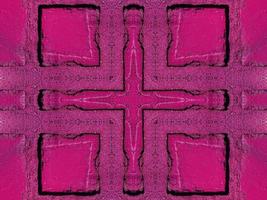 Magenta brick wall kaleidoscope pattern abstract unique symmetric and aesthetic background photo