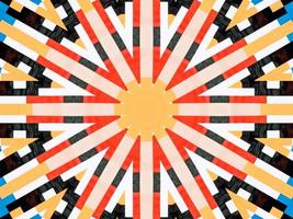 A colorful brick kaleidoscope background. Symmetric abstract and aesthetic pattern photo