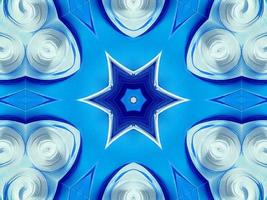 Dark blue watercolor kaleidoscioe floral pattern abstract unique symmetric and aesthetic background photo