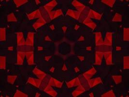 Dark red metallic kaleidoscope background. Abstract and symmetric pattern with horor vibes photo