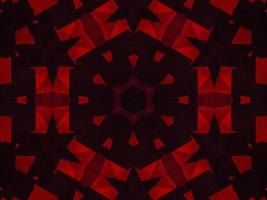 Dark red metallic kaleidoscope background. Abstract and symmetric pattern with horor vibes photo