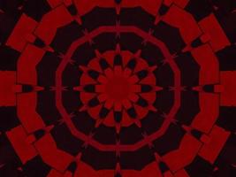 Dark red metallic kaleidoscope background. Abstract and symmetric pattern with horor vibes photo