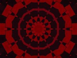 Dark red metallic kaleidoscope background. Abstract and symmetric pattern with horor vibes photo