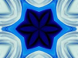 Dark blue watercolor kaleidoscioe floral pattern abstract unique symmetric and aesthetic background photo