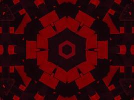 Dark red metallic kaleidoscope background. Abstract and symmetric pattern with horor vibes photo