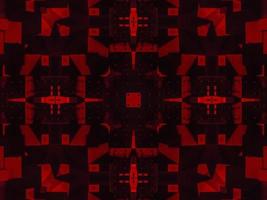 Dark red metallic kaleidoscope background. Abstract and symmetric pattern with horor vibes photo