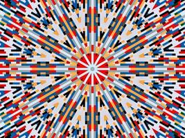 un colorido fondo de caleidoscopio de ladrillo. patrón abstracto y estético simétrico foto